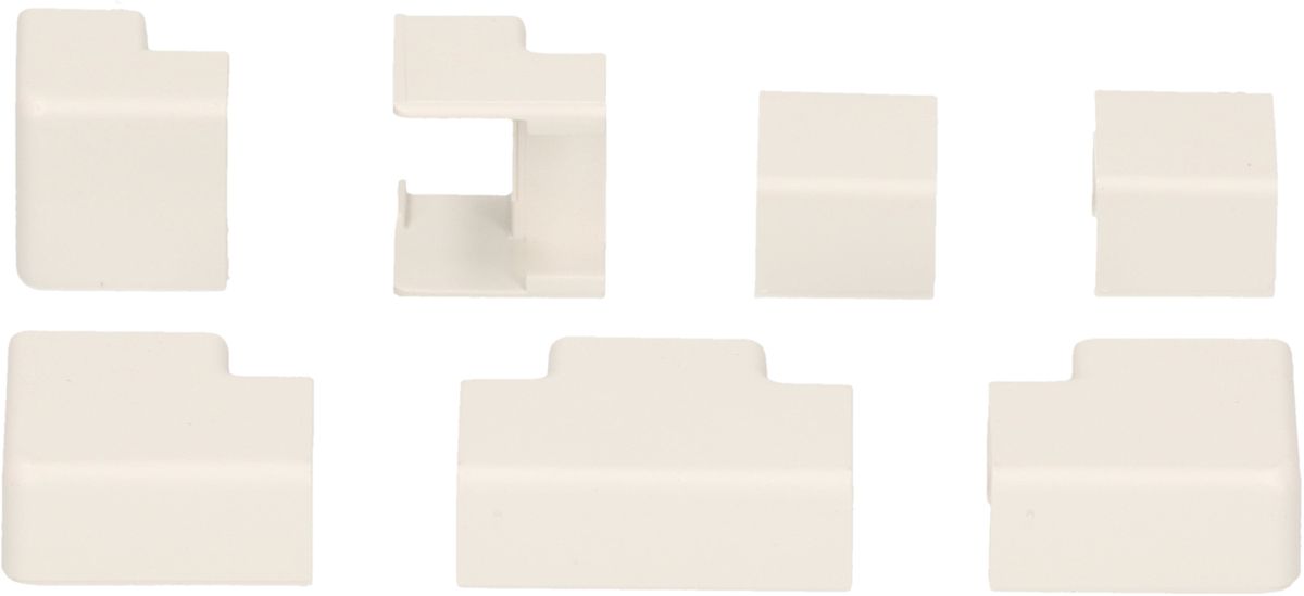 Raccords de goulotte 9x5mm blanc assorti 7 pcs.