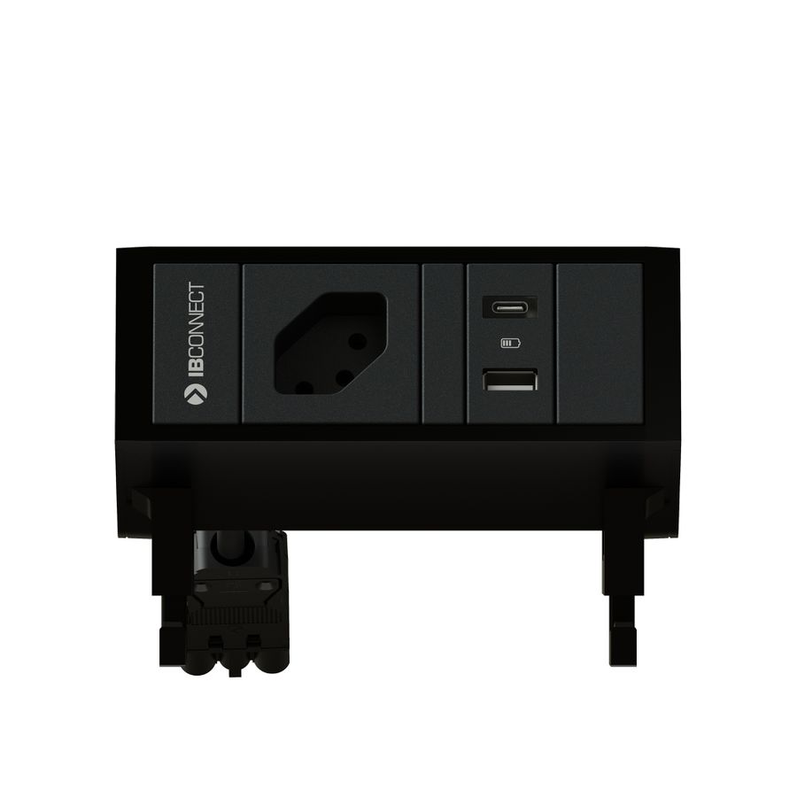 SUPRA bloc multiprise noir 1x type 13 1x USB-A/C