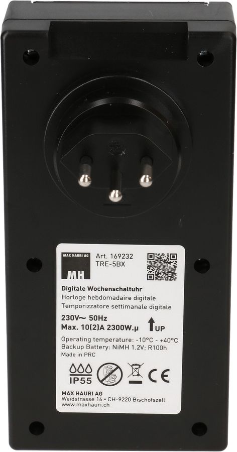 programmateur horaire numériques noir IP55