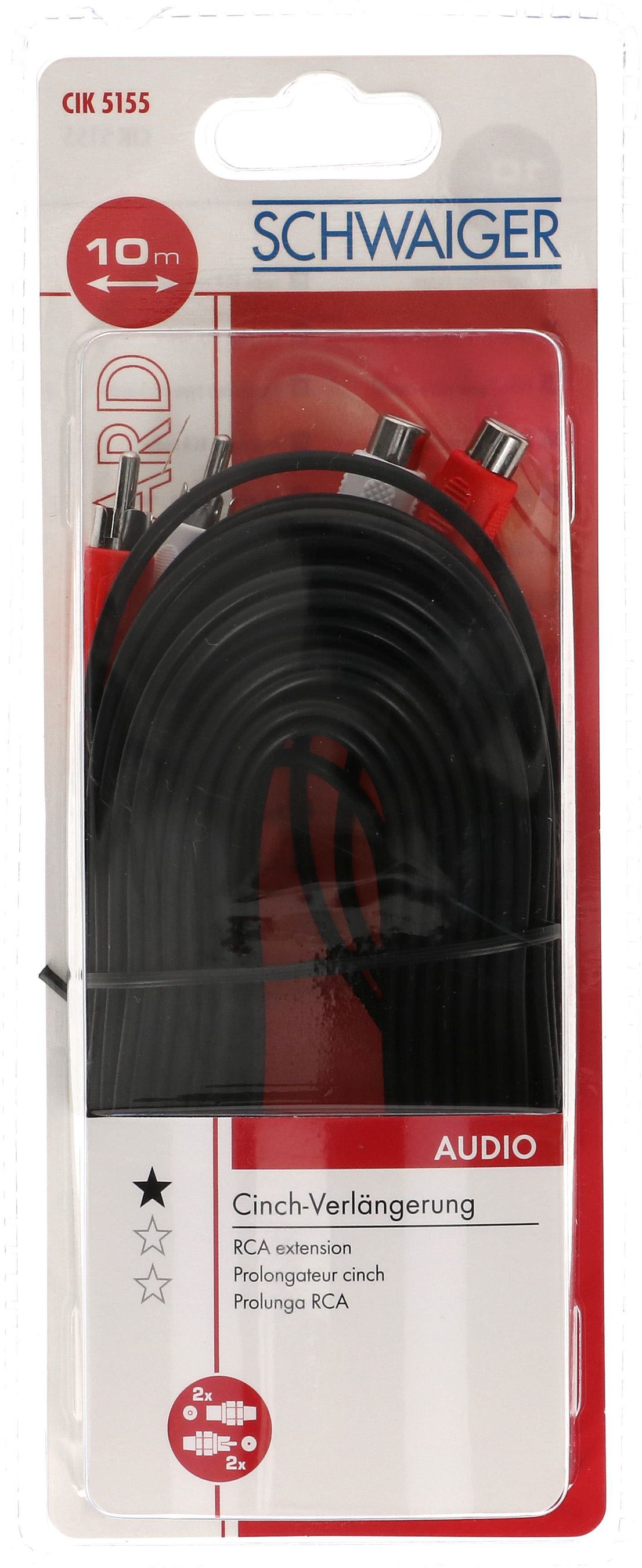 rallonge audio RCA stéréo 10m noir