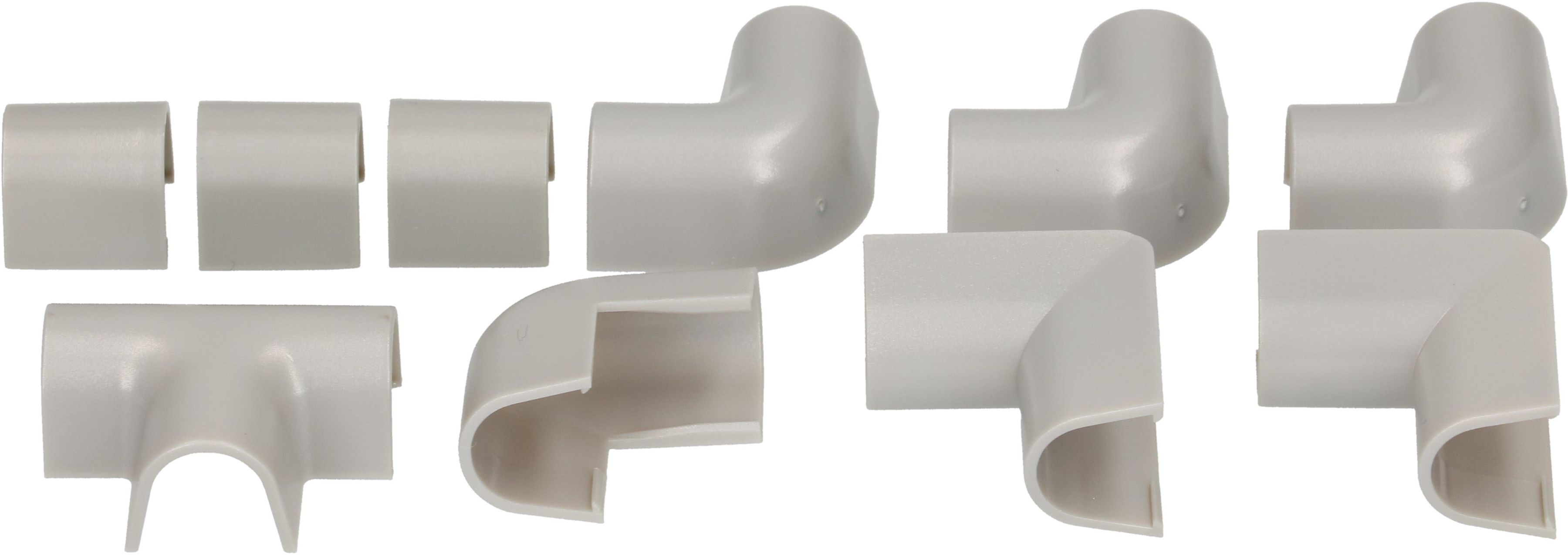 Raccords de goulotte 7mm gris assorti 10 pcs.