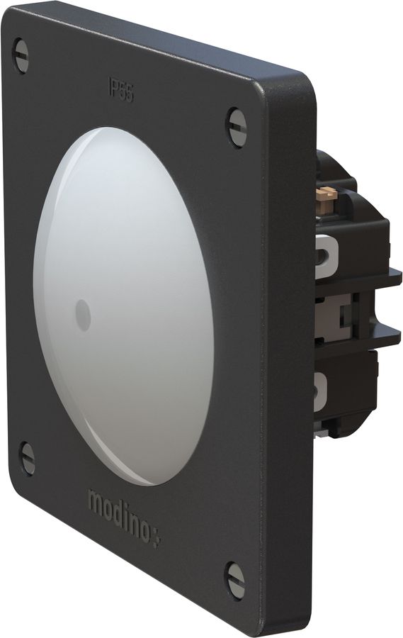 bouton-poussoir NO/NF illuminé insert +set frontal exo IP55 noir