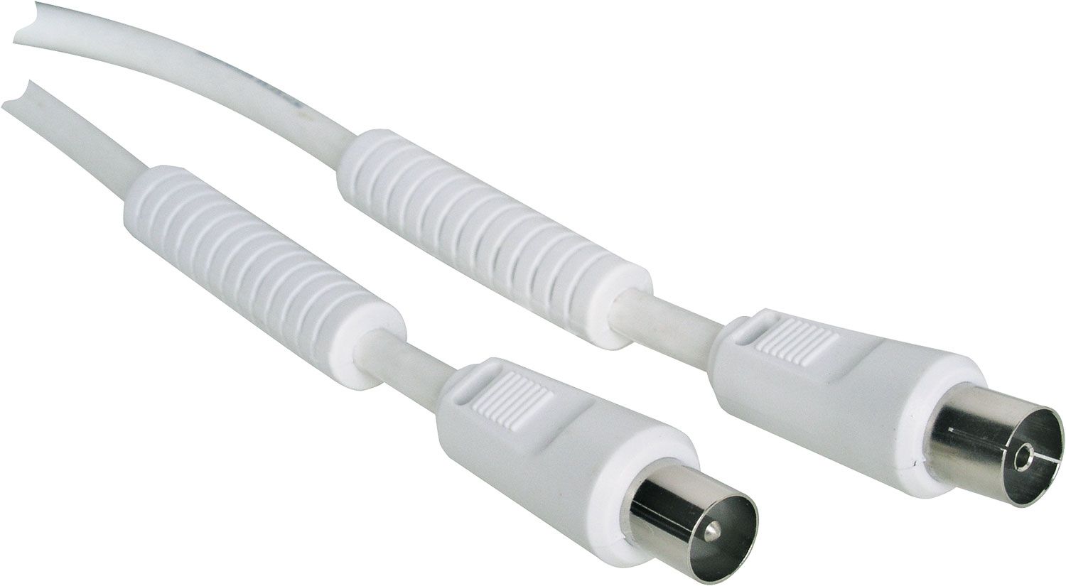 câble de raccordement 90dB 5m blanc noyau de ferrite