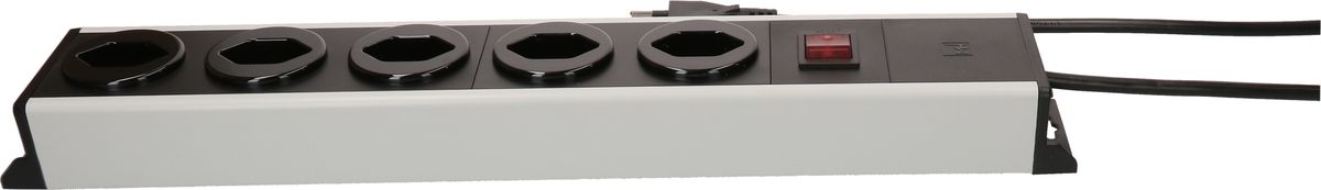multiprise Power Line 5x type 13 gris/noir interrupteur 5.0m