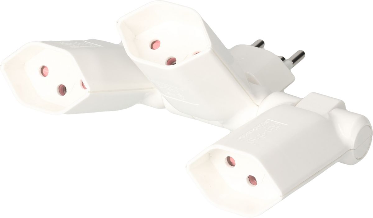 multi adaptateur clip-clap 3x type 13 3 pôles blanc BS