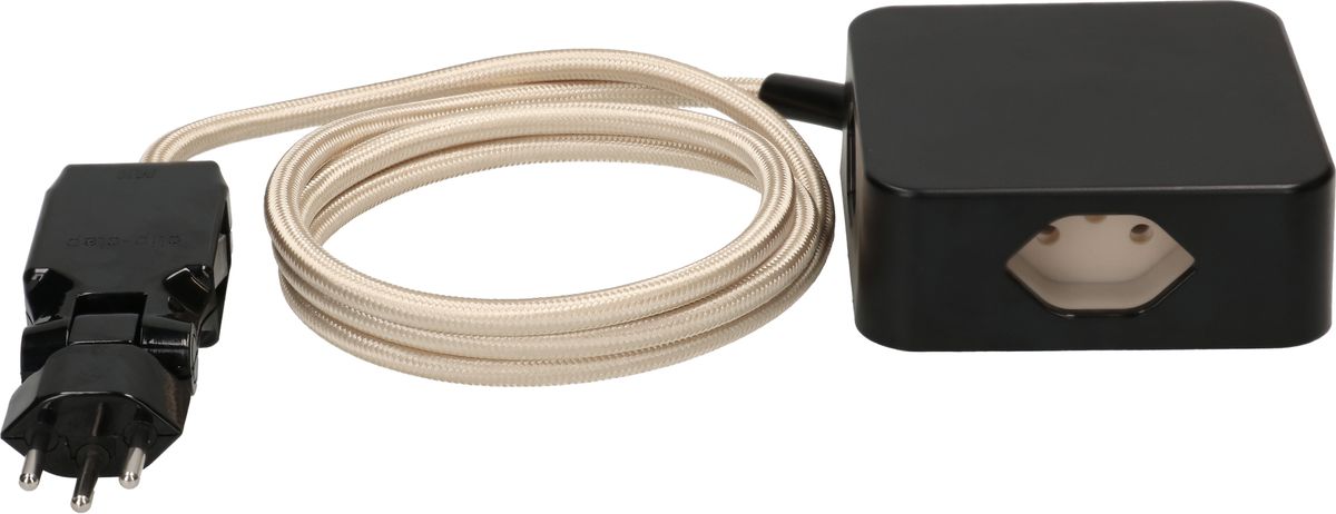 multiprise Cube 4x type 13 noir / or sable 2m clip-clap