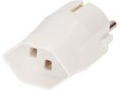 adaptateur de voyage Schuko / type 23 3 pôles blanc