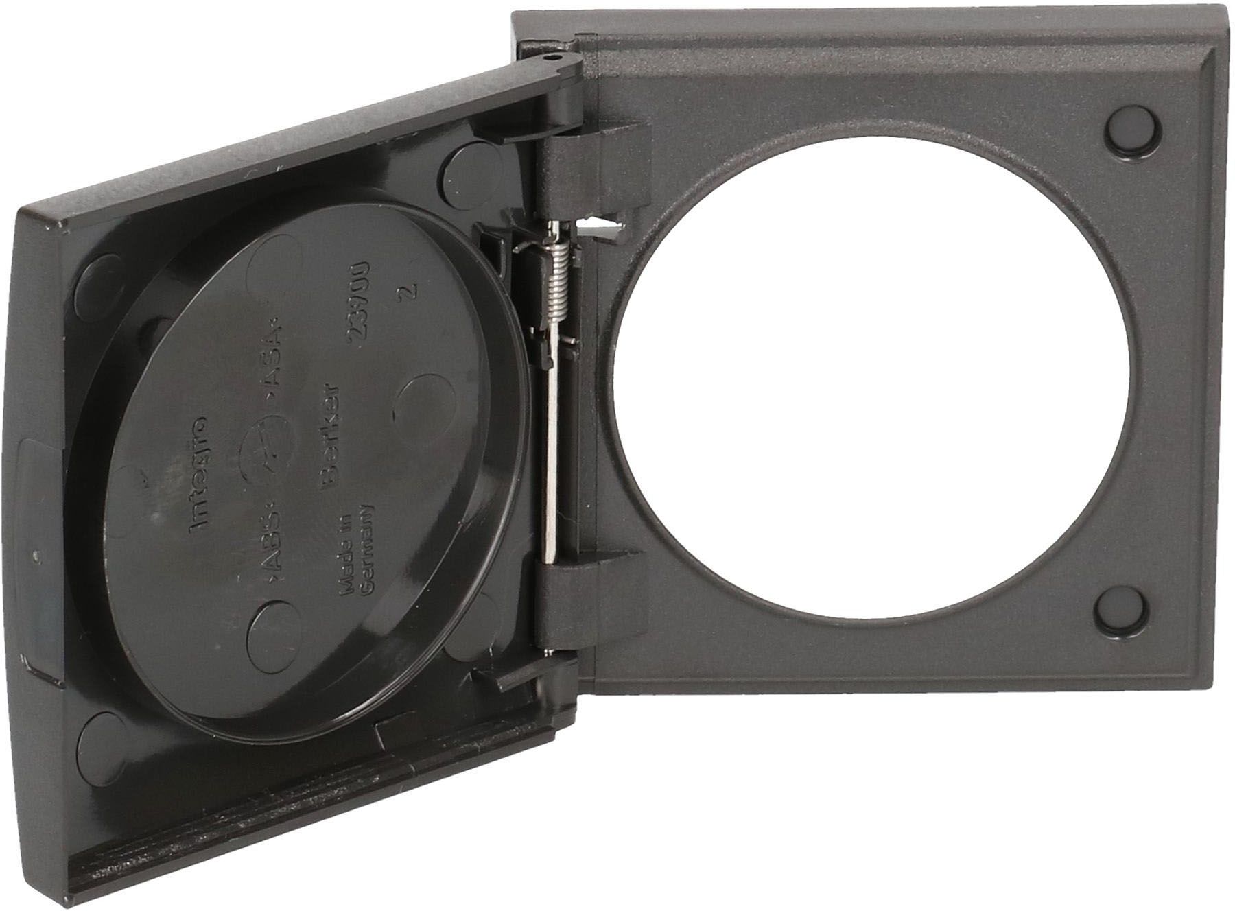 Abdeckrahmen Gr.1 UP mit Klappdeckel Integro IP44 anthrazit