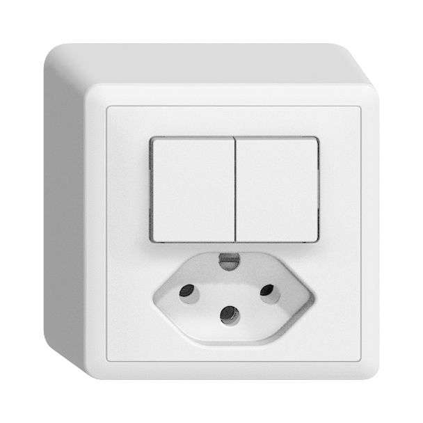 Kleinkombi Schema 3+3 / Typ 13 Gr.1x1 AP EdizioDue weiss