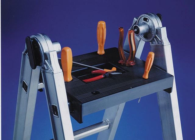 Scala telescopica in alluminio con 2x6 gradini