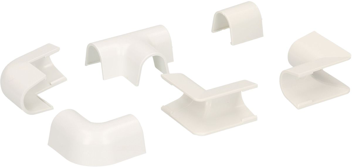 Raccords de goulotte 7mm blanc assorti 10 pcs.