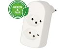 multi adaptateur ADAPT 2x type 13 blanc rotatif Green+Fair