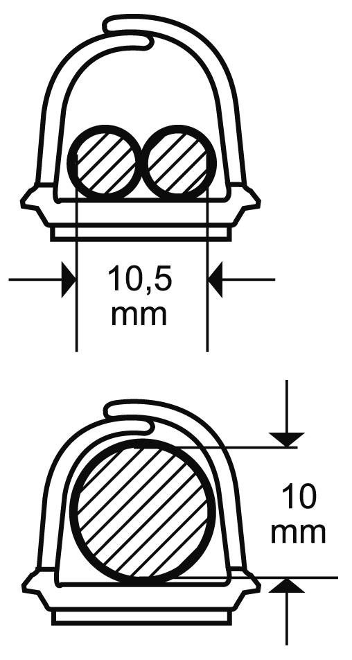 Goulotte 10mm blanc auto-adhésif 1m 3 pcs.