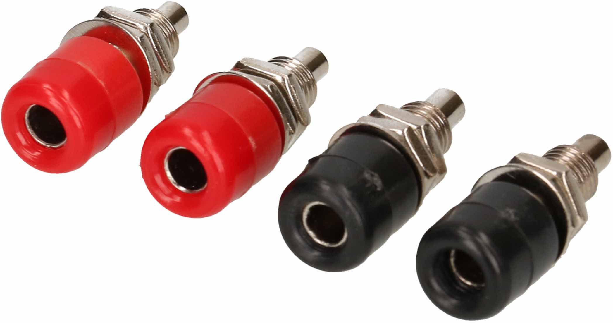 prise banane 4mm assorti avec filetage / 4 pièces