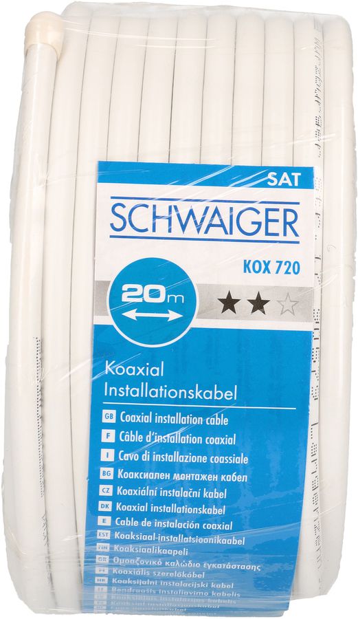 câble coaxial 90dB 20m blanc