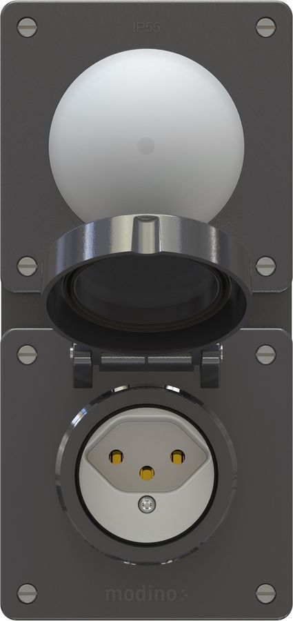 combinazione pulsante NA/NC ill. / tipo 13 dim.2x1 AP exo IP55 ne