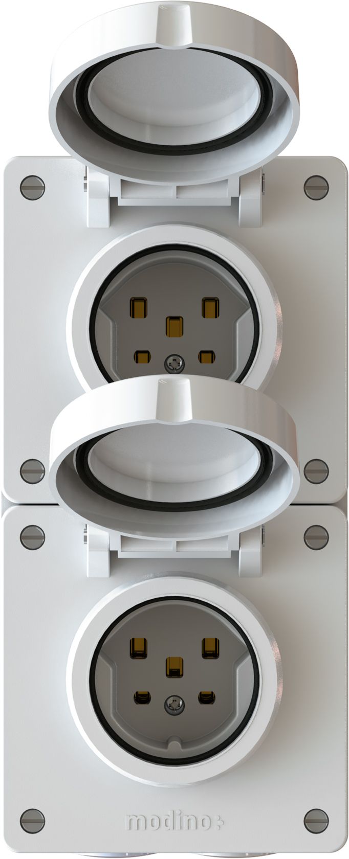 combinazione tipo 25 / tipo 25 dim.2x1 AP exo IP55 bianco