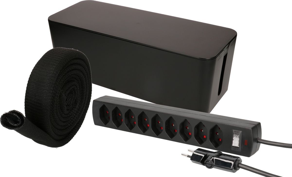 set gestion des câbles grand noir