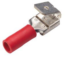 Fiches plates isolées avec dérivation 0.5-1mm²/6.3x0.8mm rouge