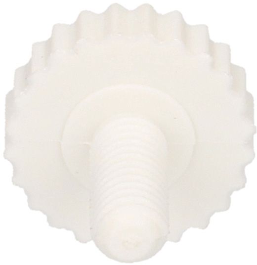 Vis moletée PA M4x0.7 L=10mm blanche