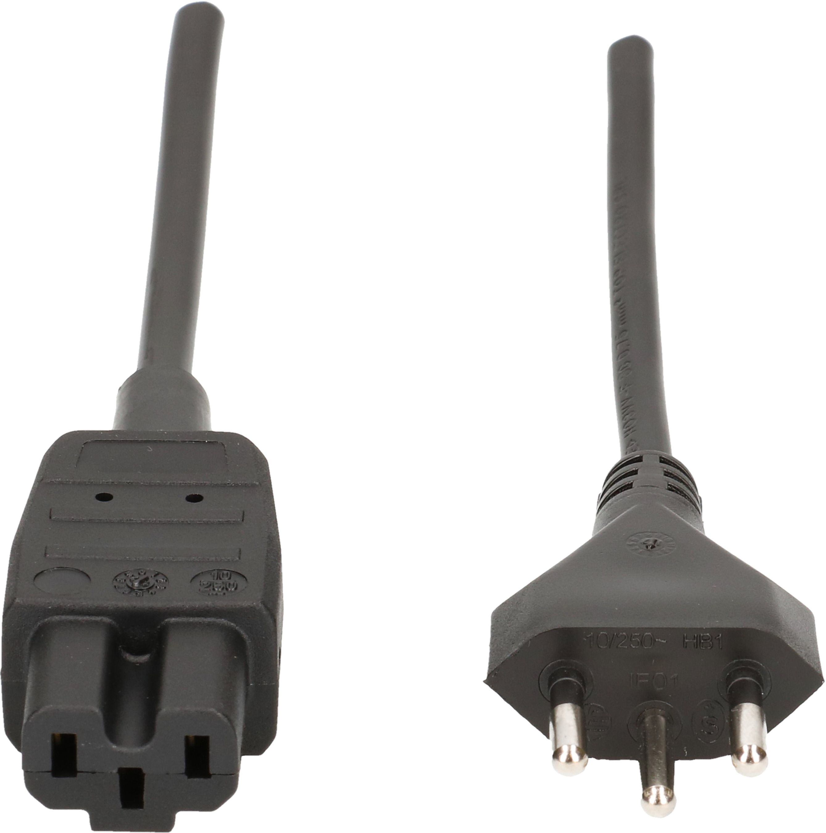 câble d'appareil TD H05VV-F3G1.0 3m noir type 12/C15A