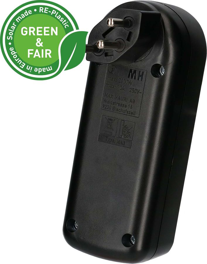 multi adaptateur ADAPT 3x type 13 noir rotatif Green+Fair
