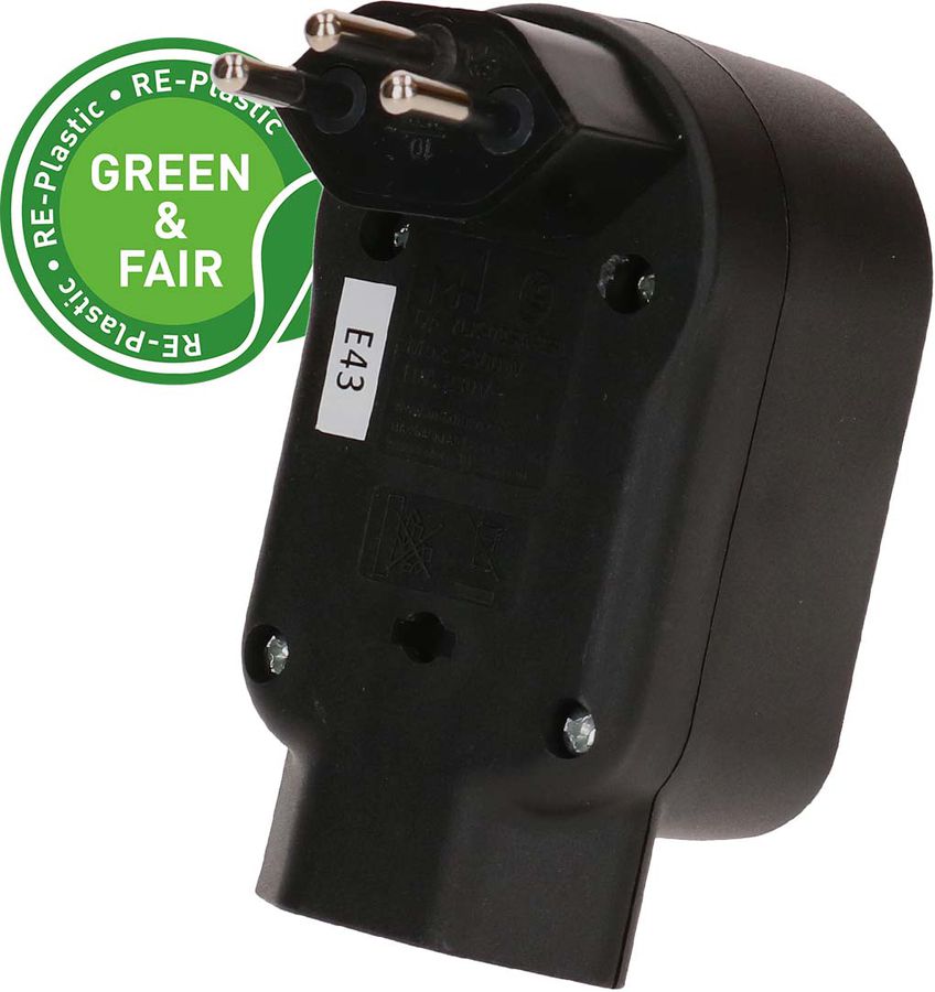 multi adaptateur ADAPT 2+1x type 13 noir rotatif Green+Fair