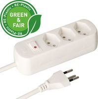 multiprise Basic Line 3x type 13 bc interrupteur 1.5m Green+Fair