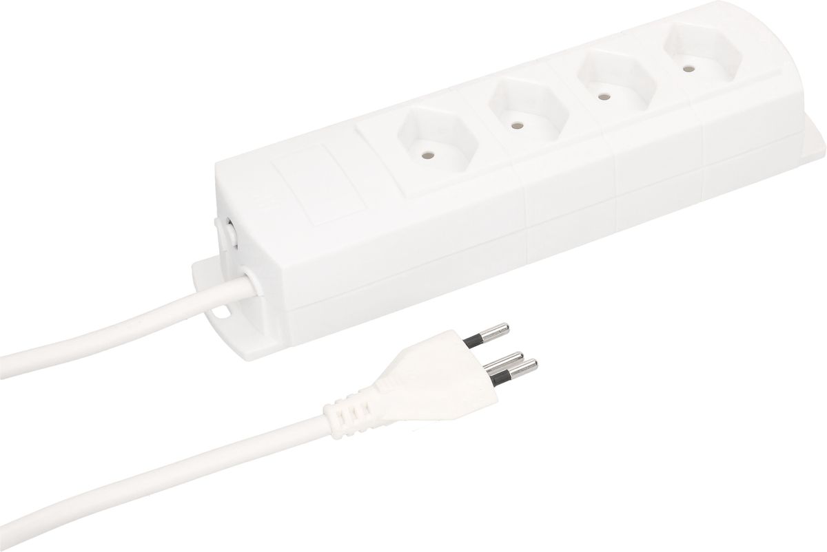 multiprise Prime Line 4x type 13 blanc 3m