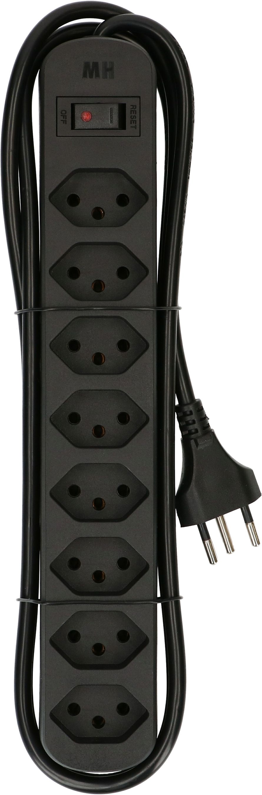 multiprise Basic Line 8x type 13 nr interrupteur 1.5m Green+Fair