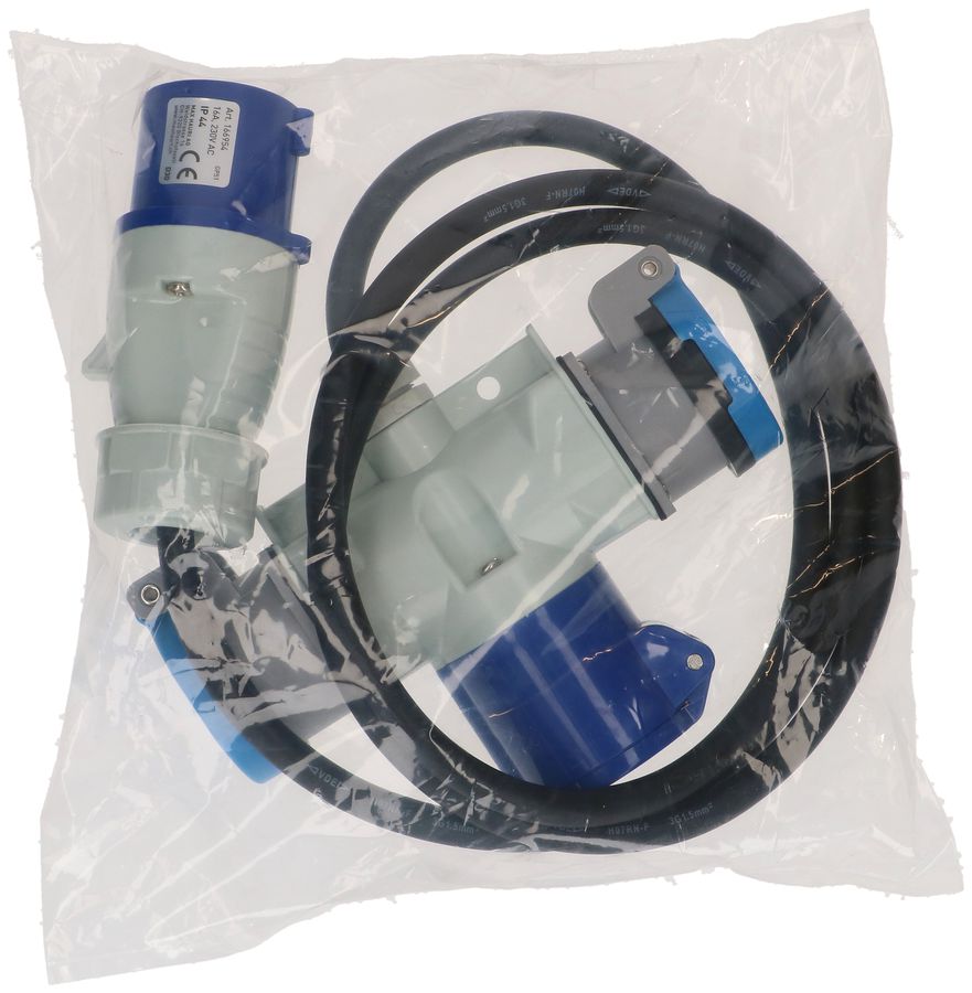 CEE-Verlänger. H07RN-F3G1.5 1.5m sw CEE16-3/CEE16-3 +Typ 23 IP55