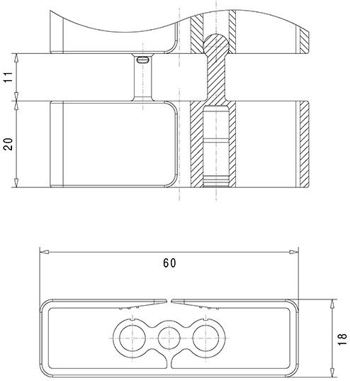 garniture serpentine de câble Cube SL 0.75m noir RAL9005 aimant