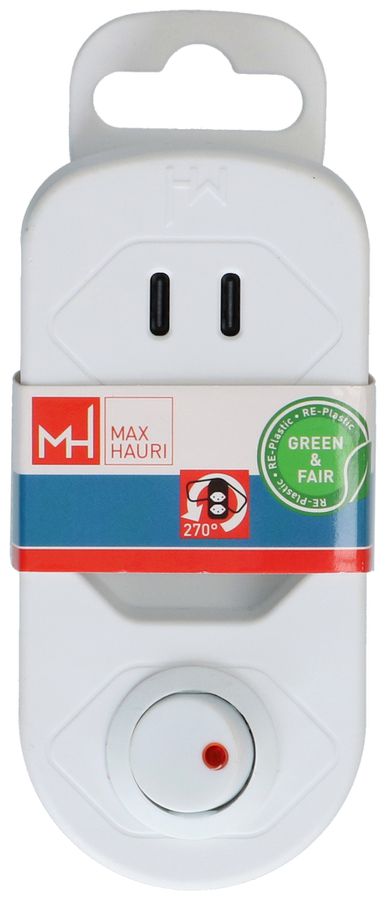 Abzweigstecker ADAPT 1x Typ 13 USB-C/C 20W ws drehbar Green+Fair